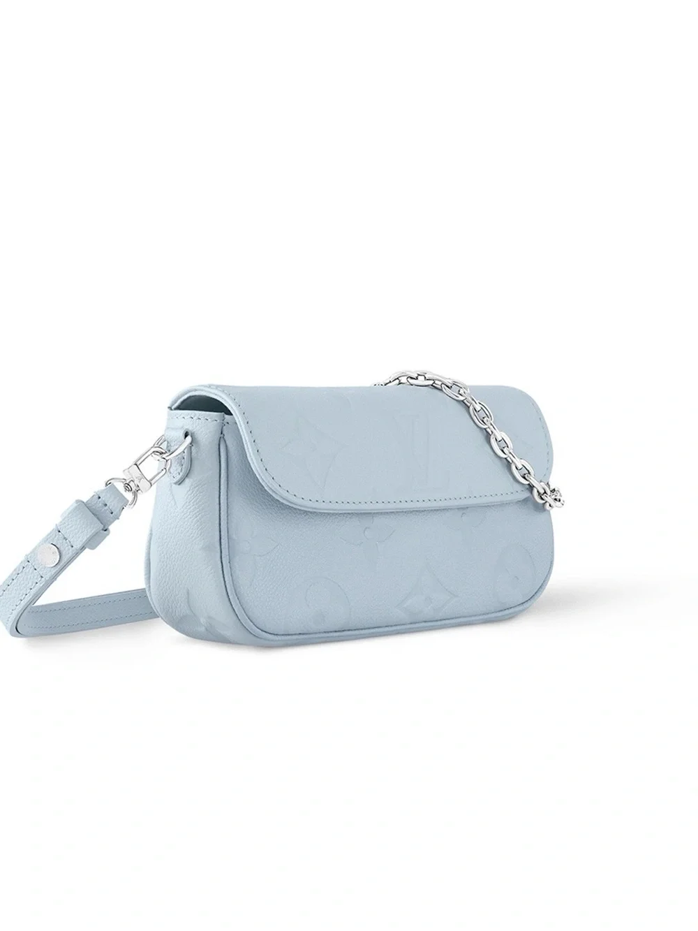 Louis Vuitton Light Blue Ivy Wallet on Chain *RARE COLOR*